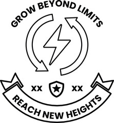 A logo for Grow Beyond Limits that says Reach New Heights