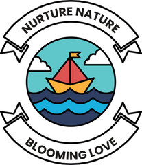 A black and white logo for a company called Nurture Nature