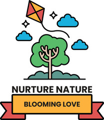 A kite flying in the sky above a tree