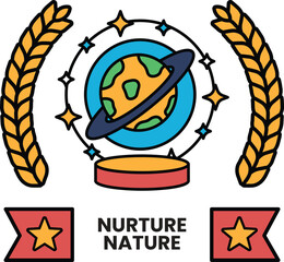 A black and white drawing of a planet