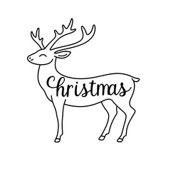 Happy Christmas Line Art Bundle - Minimalist Holiday Typography Vector Illustrations for Invitations, Greeting Cards, and Festive Logo Design