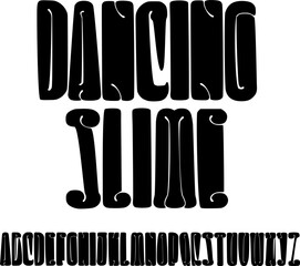 Psychedelic Slime Font – Wavy Blob Alphabet Typeface ‘Dancing Slime’ for Retro Posters, Creative Branding, and Experimental Typography Design