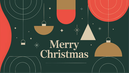 Obraz premium Abstract Geometric Christmas Greeting Card and Ornament Vector