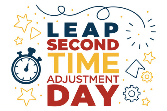 LEAP SECOND TIME ADJUSTMENT DAY vector illustration