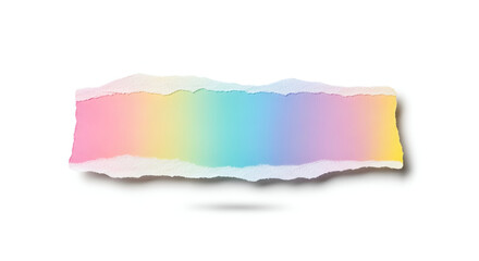 Pastel Rainbow Torn Paper Strip

