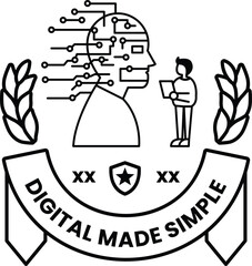 A man is standing next to a man with a computer