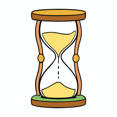 A classic hourglass with flowing sand, marking time’s passage with elegance, symbolizing patience, balance, and the steady rhythm of moments slipping away.
