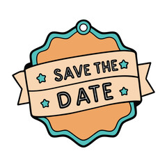 "Charming 'Save the Date' label, perfect for announcing special events, elegantly designed to catch attention and mark a memorable occasion in style."
