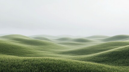 Obraz premium Empty field with fresh spring grass, minimal landscape 