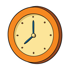 A simple wall clock with clean numbers and bold hands, marking time with calm precision. Its round frame and steady ticking add a touch of order and clarity to any space