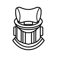 Stylized outline of a helmet, isolated on
