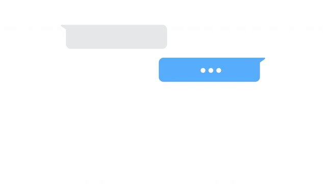 Minimal Grey and Blue Notification Chat Bubble With Dots ProRes Alpha Channel 4K 60fps Animation