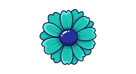 Teal Flower Illustration