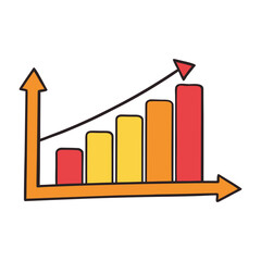 A warm gradient graph rises softly, highlighted by a bold red arrow pointing upward. It symbolizes growth, progress, and positive momentum with a glowing, uplifting feel.”
