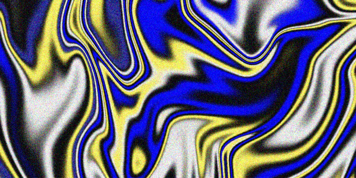 Fluid abstract art background .spread liquify flow. . Fractal pattern color - Mandelbrot set detail, digital artwork for creative graphic design.  Grainy yellow blue swirl liquid background .