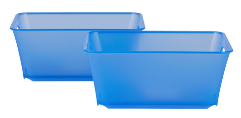 Empty plastic box cut out isolated transparent background