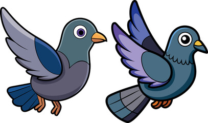 Cute Pigeon Cartoon, Flying Pigeon Animation, Grey Bird Illustration, Funny Bird Character, Kids Animal Drawing, Bird Clipart for Children, Lovely Pigeon Art, Cartoon Bird for Kids, Cute Pigeon Vector
