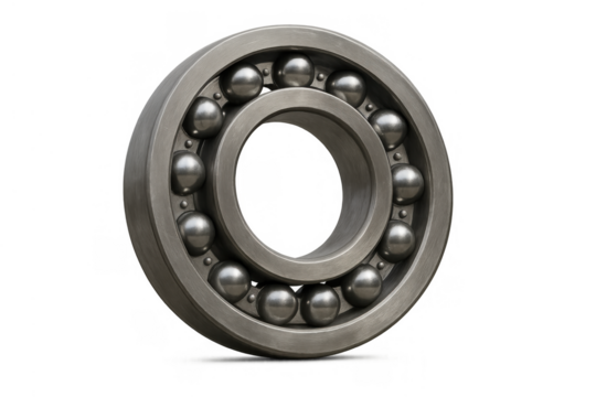 Ball bearing delivering smooth rotation and reducing friction in mechanical applications. Steel component with precision engineering