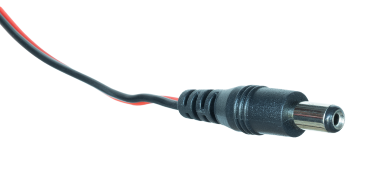 Small metal plug to provide power to a device