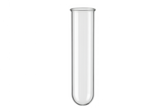 Clear empty test tube for scientific research or medical diagnostics, representing discovery, experimentation, and analysis
