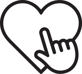 Click with Your Heart Online Interaction and Engagement Concept, Digital Love, Modern Flat Design, Symbol of Connection, Giving Love Online