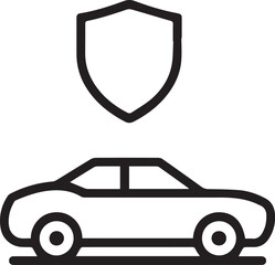Secure your investment with car insurance shield Protection icon for peace of mind, promising safety and security for your vehicle on the road