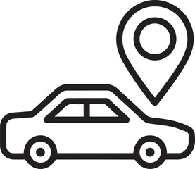 Find your car with ease using modern location tracking technology, perfect for navigation apps and automotive services with scalable vector design