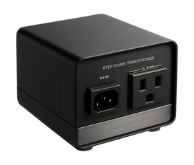 Obraz premium A high-capacity step-down transformer for home theater systems in suburban homes.