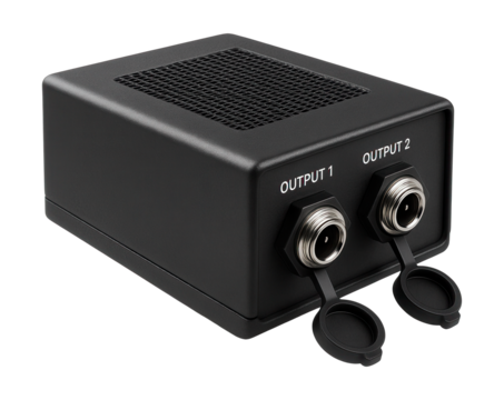 A dual-output transformer for powering two low-voltage devices in a home gym.