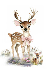 deer with a christmas tree