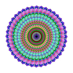 Vibrant intricate radial pattern, abstract digital art design