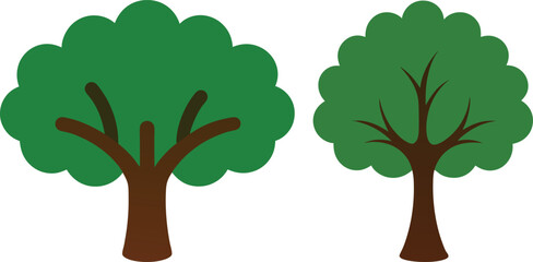 Obraz premium cartoon tree vector, green nature clipart, forest tree illustration, cute plant artwork, kawaii tree design, natural landscape svg, outdoor greenery art, adorable tree character, eco friendly cartoon,