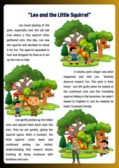An heartwarming kids story about a boy's journey of learning empathy and respect for nature while interacting with a little squirrel in the park