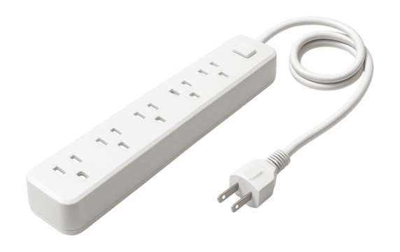 Surge protector for hallway use, powering lamps and chargers safely.