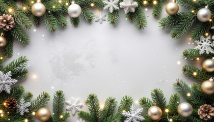 Festive holiday decoration winter wonderland digital artwork natural elements aerial view seasonal celebration