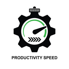 Productivity speed icon isolated on background vector illustration.