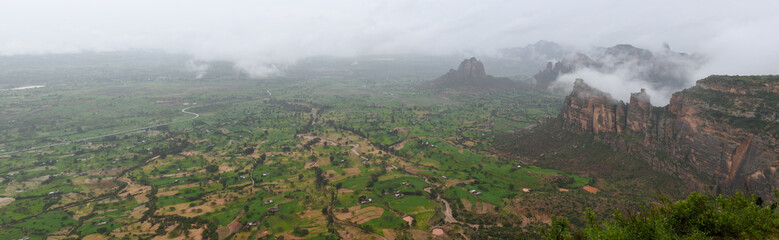 Naklejka premium The view from Daniel Korkor cave church in Ethiopia