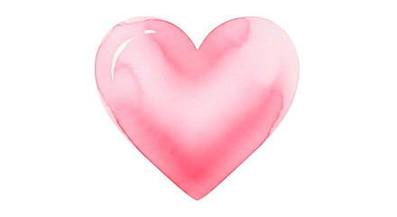 Obraz premium Soft pink watercolor heart illustration with a gentle gradient and a delicate artistic feel