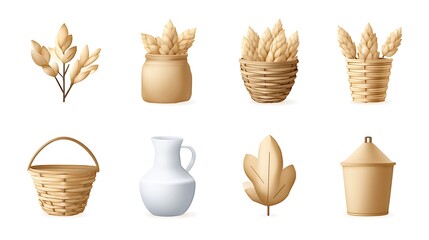 Rustic Harvest and Farmhouse Decor Elements Collection