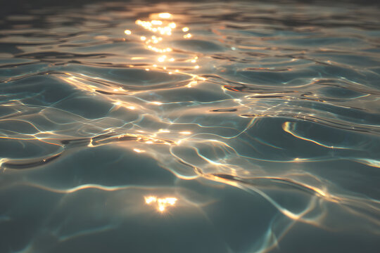 soft water ripples under warm ambient light creating a minimal reflection with a peaceful wellness vibe