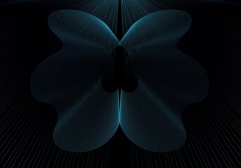 abstract cyan butterfly on black