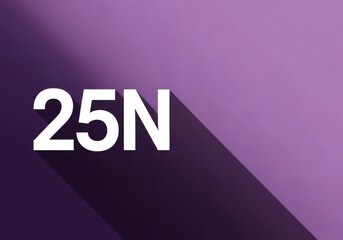 The number 25n in white text with a long dark shadow against a gradient purple background, representing a code or identifier