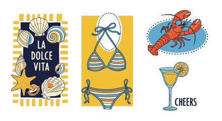 Summer Fun Beach, Swimsuit, Cocktail, and Lobster Delight - La Dolce Vita Vibes