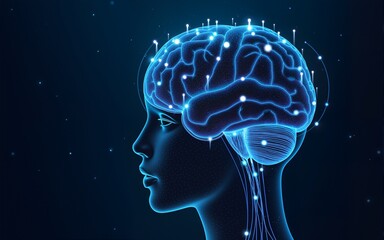 Conceptual technology illustration of artificial intelligence. High quality