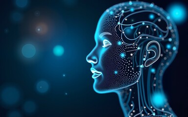 Conceptual technology illustration of artificial intelligence. High quality