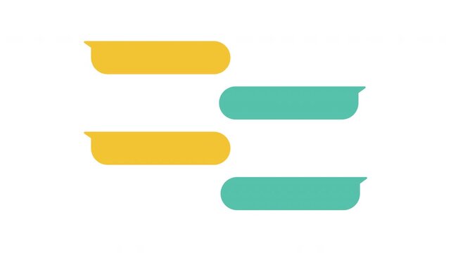 Multicolor Horizontal Chat Bars Representing Dynamic Conversation Flow ProRes Alpha Channel 4K 60fps Animation
