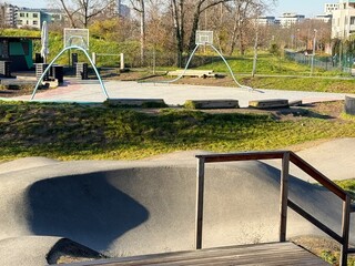 Pump track, velodrome for bicycles, scooters