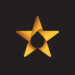 Water droplet logo on a star with rounded edges