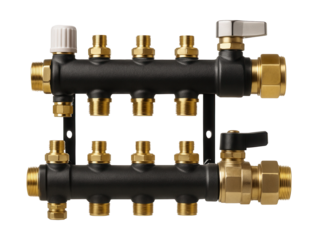 Collector groups manage hot and cold water distribution in plumbing and heating systems.
