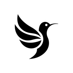 Silhouette of a flying hummingbird on transparent background © Uk